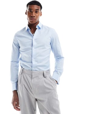 ASOS DESIGN skinny royal oxford shirt in blue