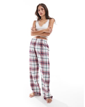 Cotton On relaxed flannel pyjama bottoms in red black check