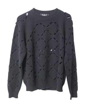 Versace Laser Cutout Sweater in Black Wool