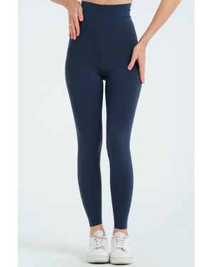 JUSTEVER Högmidjade Bantningsbara Laserskurna Sportleggings Petrol Dam - Active