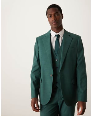 ASOS DESIGN slim suit jacket in green crosshatch
