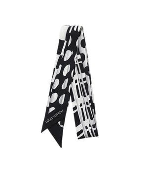 Pre-owned Printed Bandeau Silk Scarf