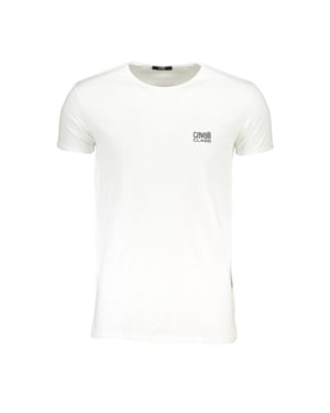 Cavalli Class Bianco Katoenen Heren T-Shirt