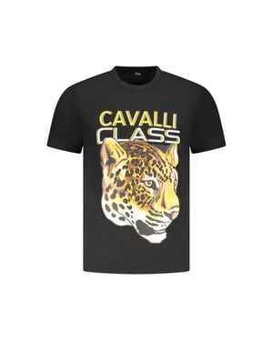 Cavalli Class Zwarte Katoenen T-Shirt voor Mannen
