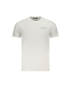 Cavalli Class Bianco Katoenen Heren T-shirt