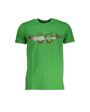 Cavalli Class Verde Katoenen Heren T-shirt