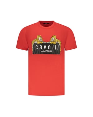 Cavalli Class Rosso Katoenen Heren T-Shirt