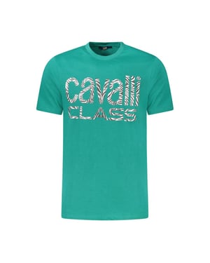 Cavalli Class Verde Katoenen Heren T-shirt