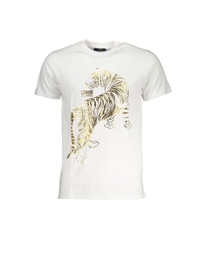 Cavalli Class Bianco Katoenen Heren T-Shirt