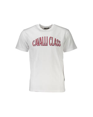 Cavalli Class Witte Katoenen Heren T-Shirt