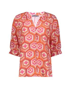 Geisha 63245-20 718 blouse ecru/orange/cassis