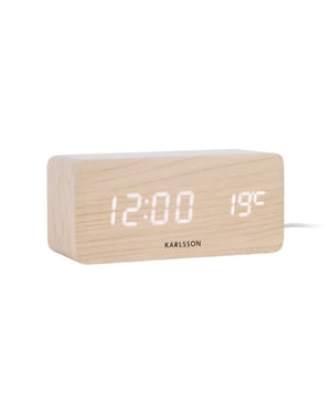 Karlsson wekker block w. phone charger led - 7,4x15x7,1 cm