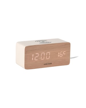 Karlsson wekker block w. phone charger led - 7,4x15x7,1 cm