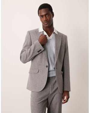 ASOS DESIGN skinny suit jacket with wool in grey flannel