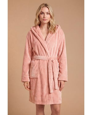 Velour Hooded Short Dressing Gown