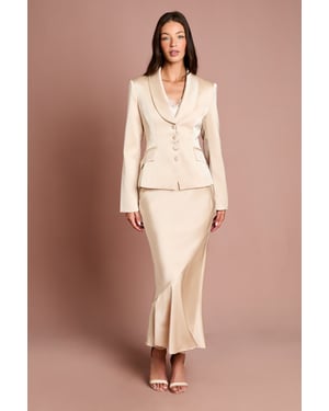 Satin Detail Fitted Skirt
