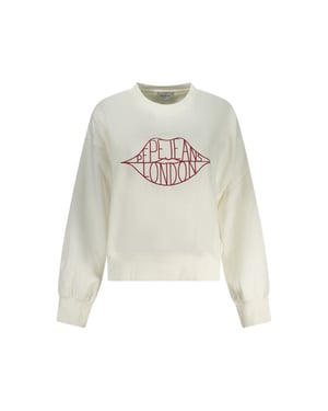 Pepe Jeans Bianco Bomull Dam Sweatshirt