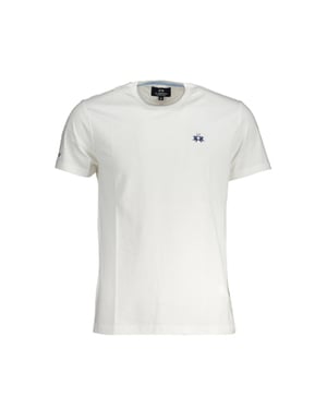 La Martina Bianco Katoenen Heren T-Shirt