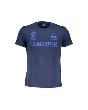 La Martina Blauw Katoenen Heren T-Shirt