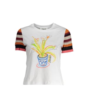 Desigual Bianco Bomull T-shirt för kvinnor