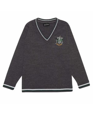 Harry Potter Barn/Kids Slytherin stickad jumper (Grått/grönt)