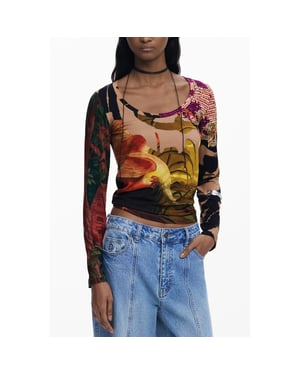 Desigual Marrone Viscose Dames T-Shirt