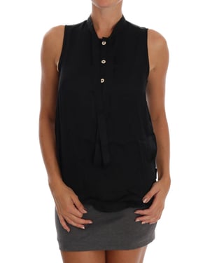 Mouwloze Blouse met Mandarin-kraag