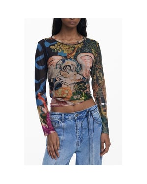 Desigual Svart Polyester T-shirt för Kvinna