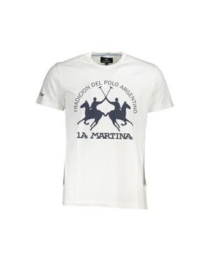 La Martina Witte Katoenen Heren T-Shirt