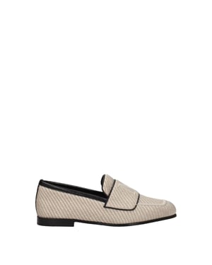 Max Mara Beige Tyg Slip-On Loafers