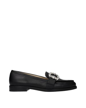 Jimmy Choo Zwarte Leren Instapschoenen