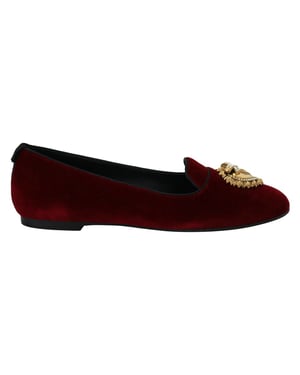 Dolce & Gabbana Bordeaux Katoenen Instappers