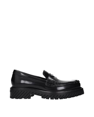 Off-White Zwarte Leren Instapschoenen