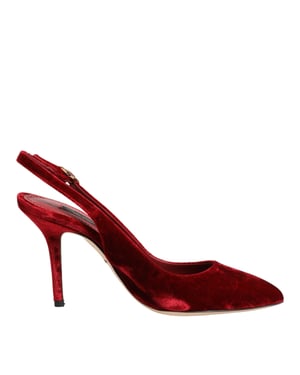 Dolce & Gabbana Rode Suède Hakken Slingbacks Sandalen Schoenen