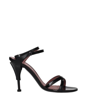 Premiata Zwarte Leren Stiletto Hak Sandalen