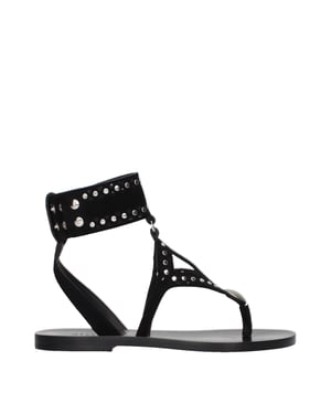 Isabel Marant Svarta Lädersandaler
