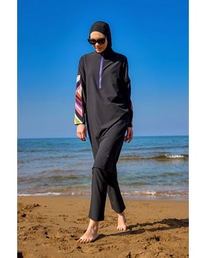 Zwarte Burkini-set met volledige dekking