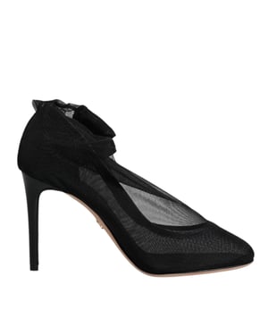 Dolce & Gabbana Zwarte Nylon Mesh Kousstijl Boots Schoenen