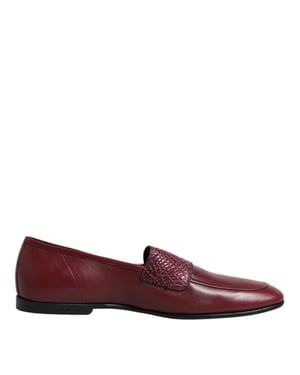 Dolce & Gabbana Bordeau Kalfskinnen Lederen Formal Instappers