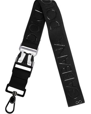 Dolce & Gabbana Svart Stretch Polyester Gummibelagd DG Loggnyckelring