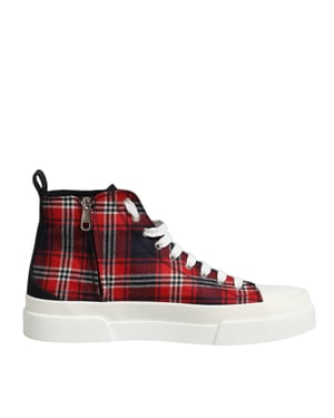 Dolce & Gabbana Multikleur Katoenen Hoge Sneakers voor Mannen