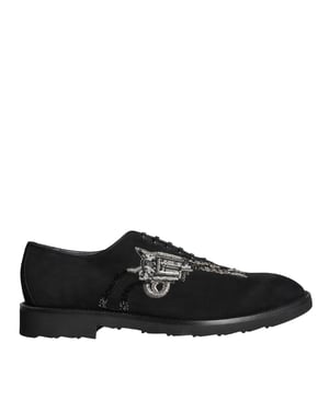 Dolce & Gabbana Zwarte Suède Sicilia Veterschoenen