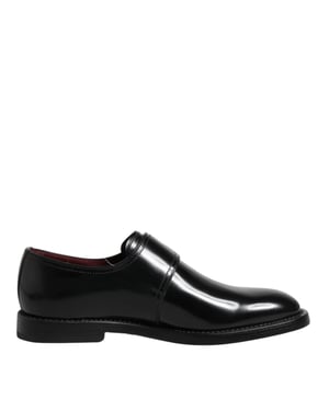 Dolce & Gabbana Zwarte Leren Monk Strap Derby Formele Schoenen
