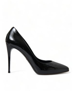 Dolce & Gabbana Zwarte Patenten Leren Hakken Schoenen