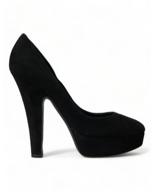 Dolce & Gabbana Zwarte Suede Leren Plateauschoen Hakken