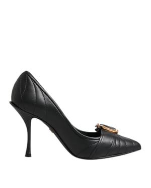 Dolce & Gabbana Zwarte Devotie Leren Hakken Pumps Schoenen