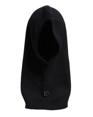 Dolce & Gabbana Zwarte Wol Hele Hoofddoek Balaclava Muts