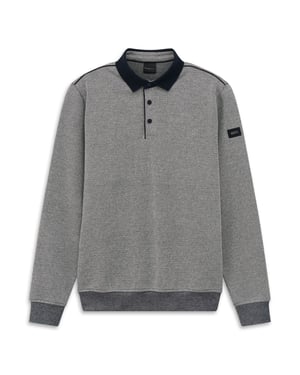 Bugatti Herren Sweatpoloshirt met drukknopen