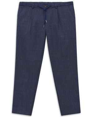 Bugatti Herren Broek met bandplooien, stretch en easy-care functie