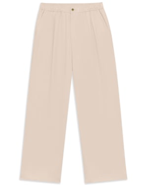 Bugatti Herren Broek met bandplooien, naturel linnenmix